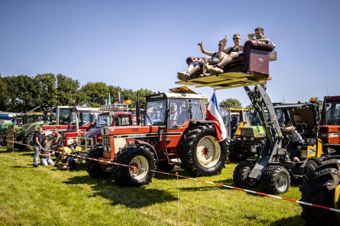 Boeren in Stroe in actie tegen het stikstofbeleid van het kabinet. Foto: Sem van der Wal