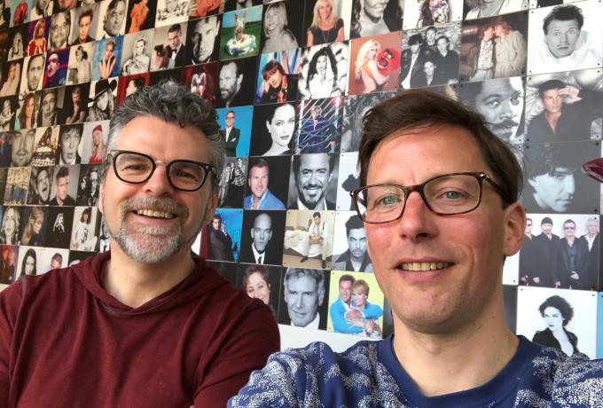 William Rutten en Bart Maat tijdens de opname van de podcast in de studio van William.